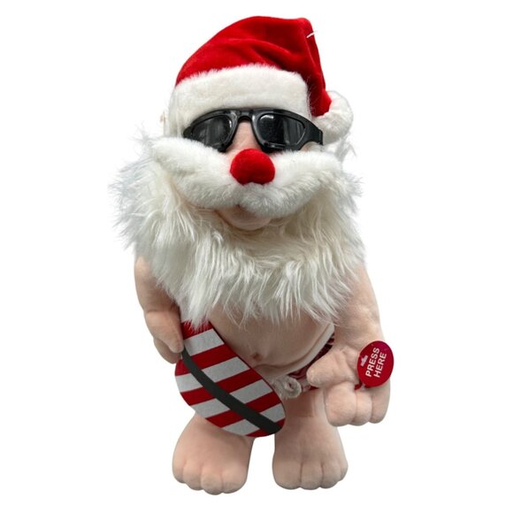 Surfing Santa Plush with Animated Musical Holiday Decoration 15" Tall Used READ - Picture 1 of 6
